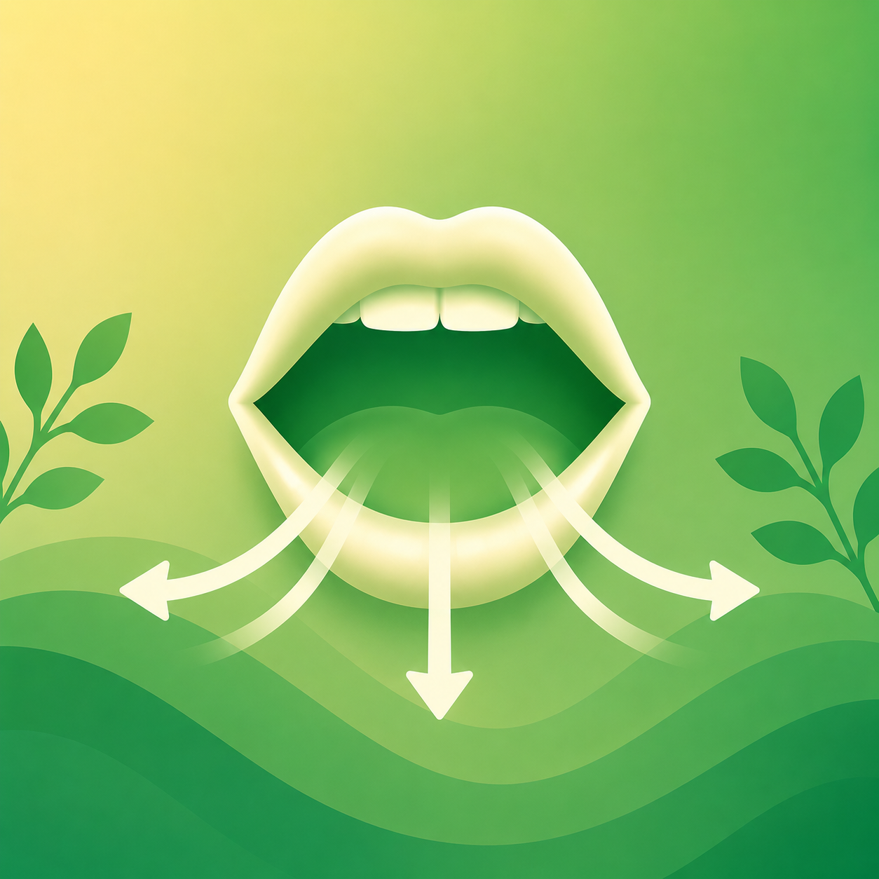 Mouth exhale breathing illustration