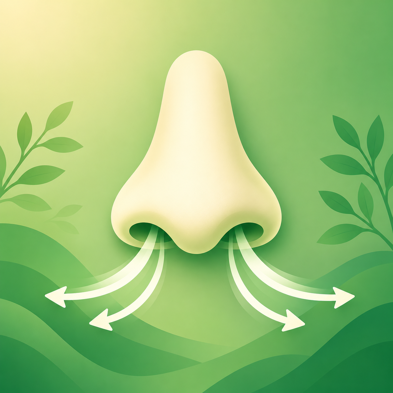 Nose exhale breathing illustration